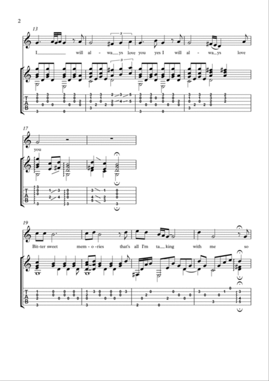 I Will Always Love You Set of Parts scores gallery preview page 2