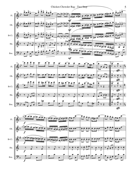 Chicken Chowder Rag by Irene Giblin for Woodwind Quintet image number null