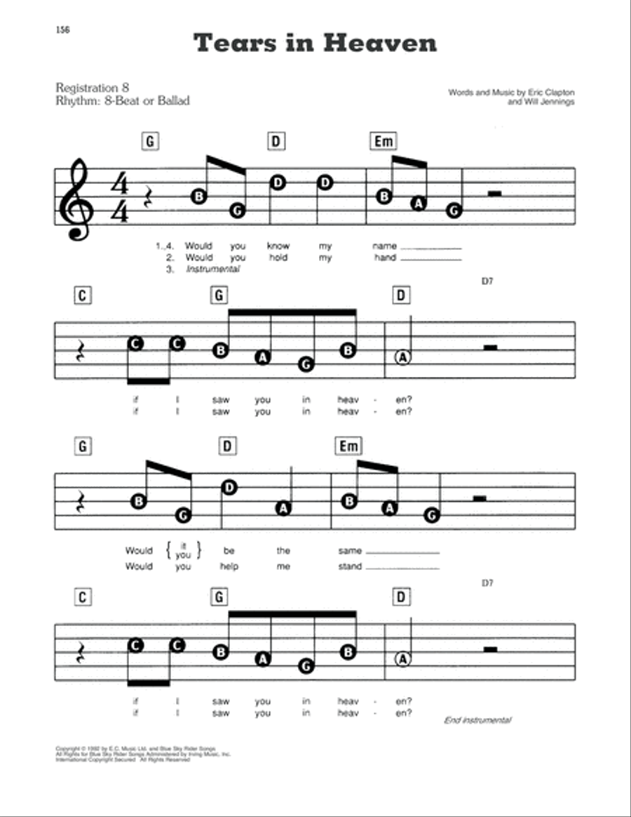 Tears In Heaven Voice scores gallery preview page 1