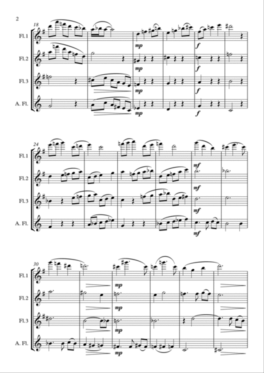 Note Pad - Flute Quartet Flute Quartet scores gallery preview page 2