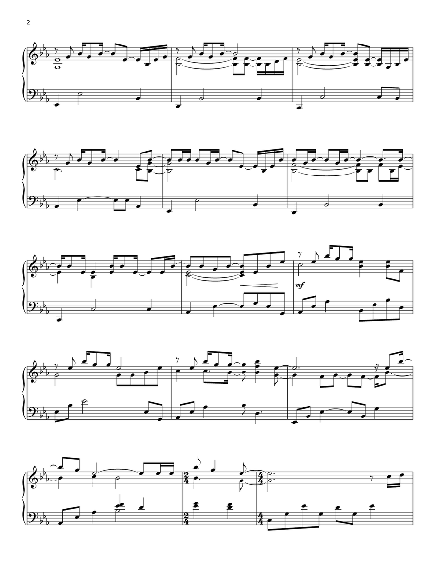 You're Beautiful Piano Solo scores gallery preview page 2