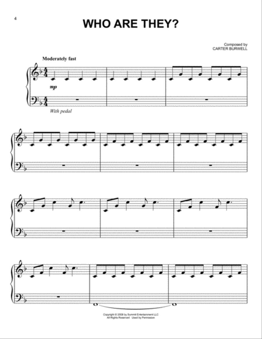 Twilight Easy Piano Solo Pack featuring Bella's Lullaby Easy Piano scores gallery preview page 4