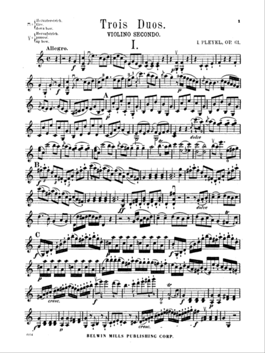 Pleyel: Three Duos, Op. 61 String Duet scores gallery preview page 1