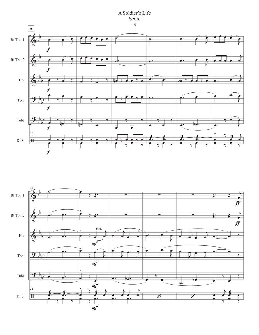 A Soldier's Life in WWI for Brass Quintet-Medley of tunes sung in WWI