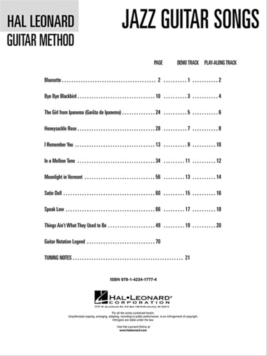 Jazz Guitar Songs Electric Guitar scores gallery preview page 3