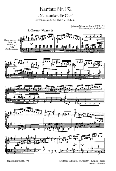 Cantata BWV 192 "Nun danket alle Gott"