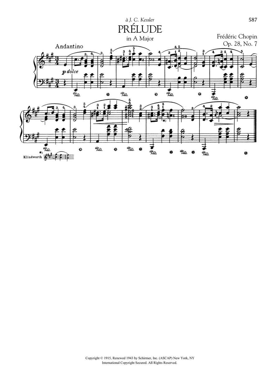 Prélude in A Major, Op. 28, No. 7 Piano Solo scores gallery preview page 1