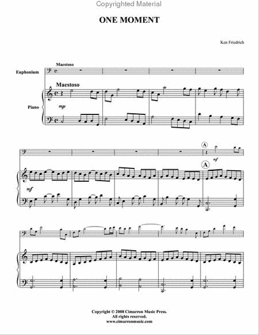 One Moment (for my wife) Euphonium scores gallery preview page 2