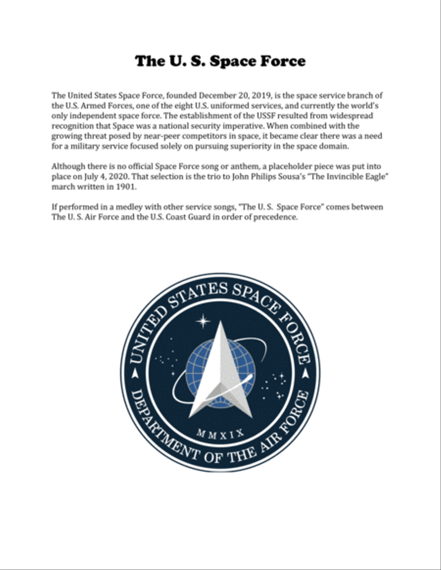 The U. S. Space Force For Brass Quintet Brass Quintet scores gallery preview page 2