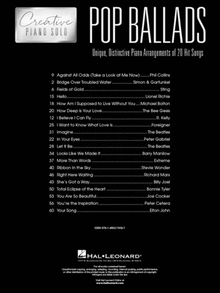 Pop Ballads – Creative Piano Solo Piano Solo scores gallery preview page 2