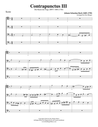 Contrapunctus III for Trombone or Low Brass Quartet