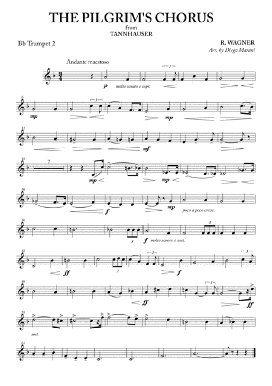 The Pilgrim's Chorus for Brass Quintet Brass Quintet scores gallery preview page 2
