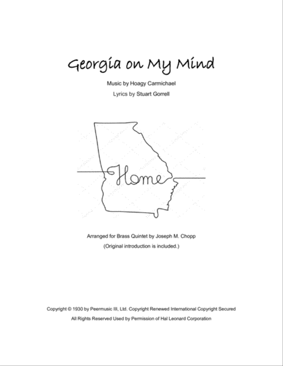 Georgia On My Mind Brass Ensemble scores gallery preview page 1