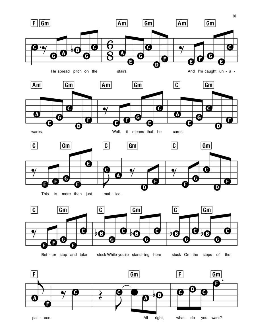 On The Steps Of The Palace (Film Version) (from Into the Woods) Electronic Keyboard scores gallery preview page 2