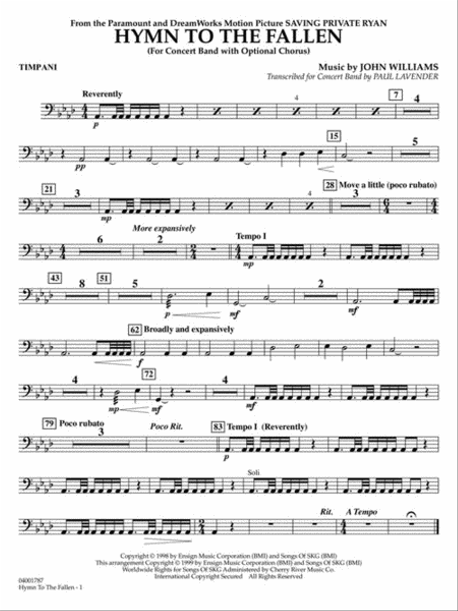Hymn to the Fallen (from Saving Private Ryan) Concert Band scores gallery preview page 10