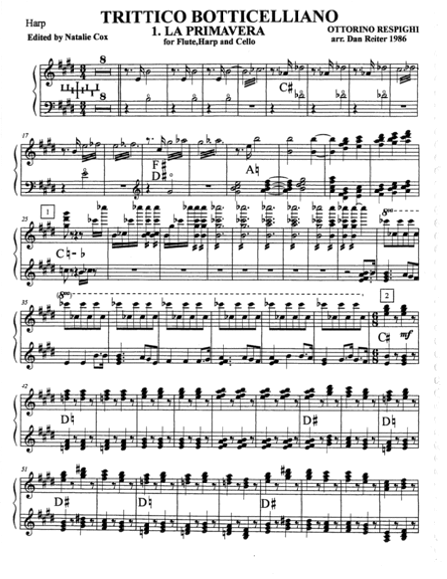 Respighi, Ottorino: Three Botticelli Pictures Small Ensemble scores gallery preview page 3