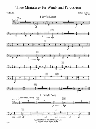 Three Miniatures for Winds and Percussion: Timpani