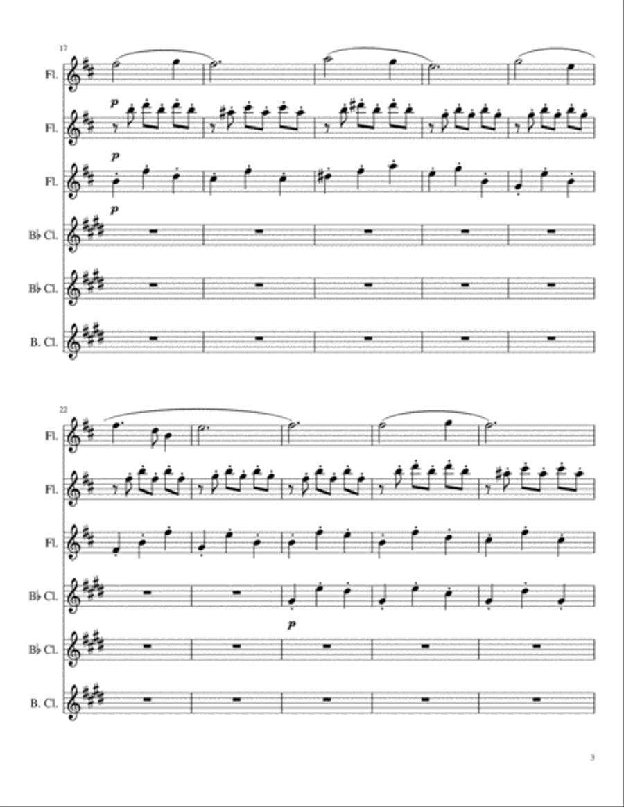 Once Upon A December from the Twentieth Century Fox Motion Picture ANASTASIA Woodwind Ensemble scores gallery preview page 3