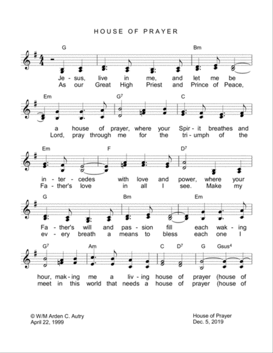House of Prayer Vocal Duet scores gallery preview page 1