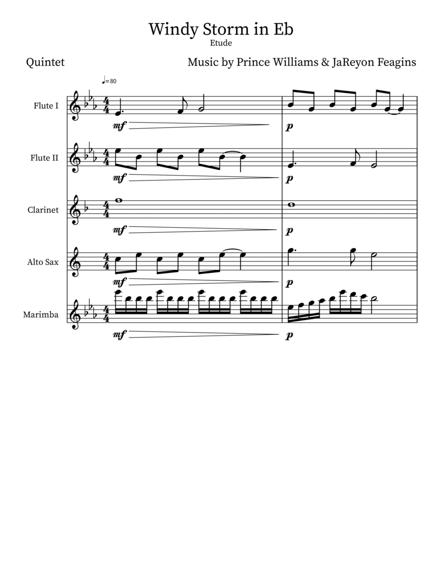 Windy Storm In Eb Windy Storm In Eb B-Flat Clarinet scores gallery preview page 1