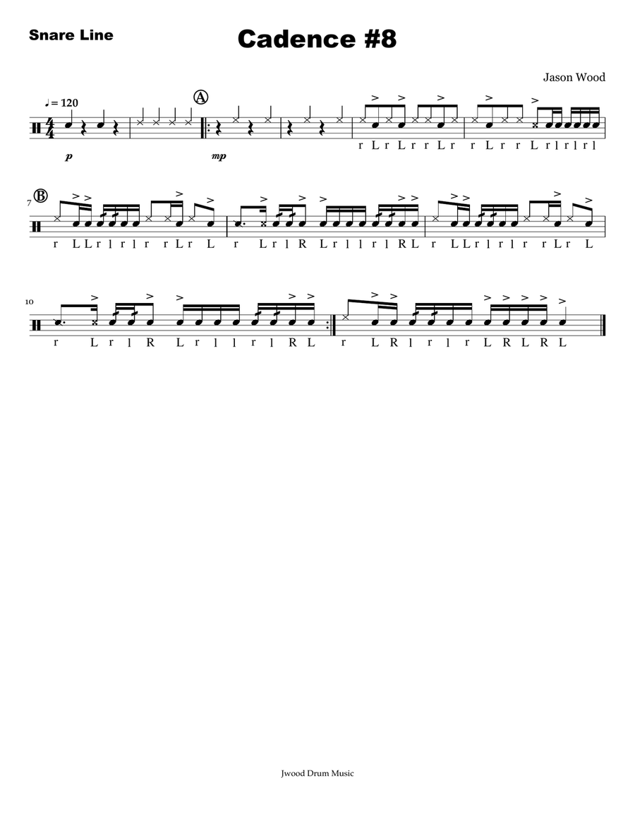 Cadence #8 (Drumline Cadence) Marching Band scores gallery preview page 4