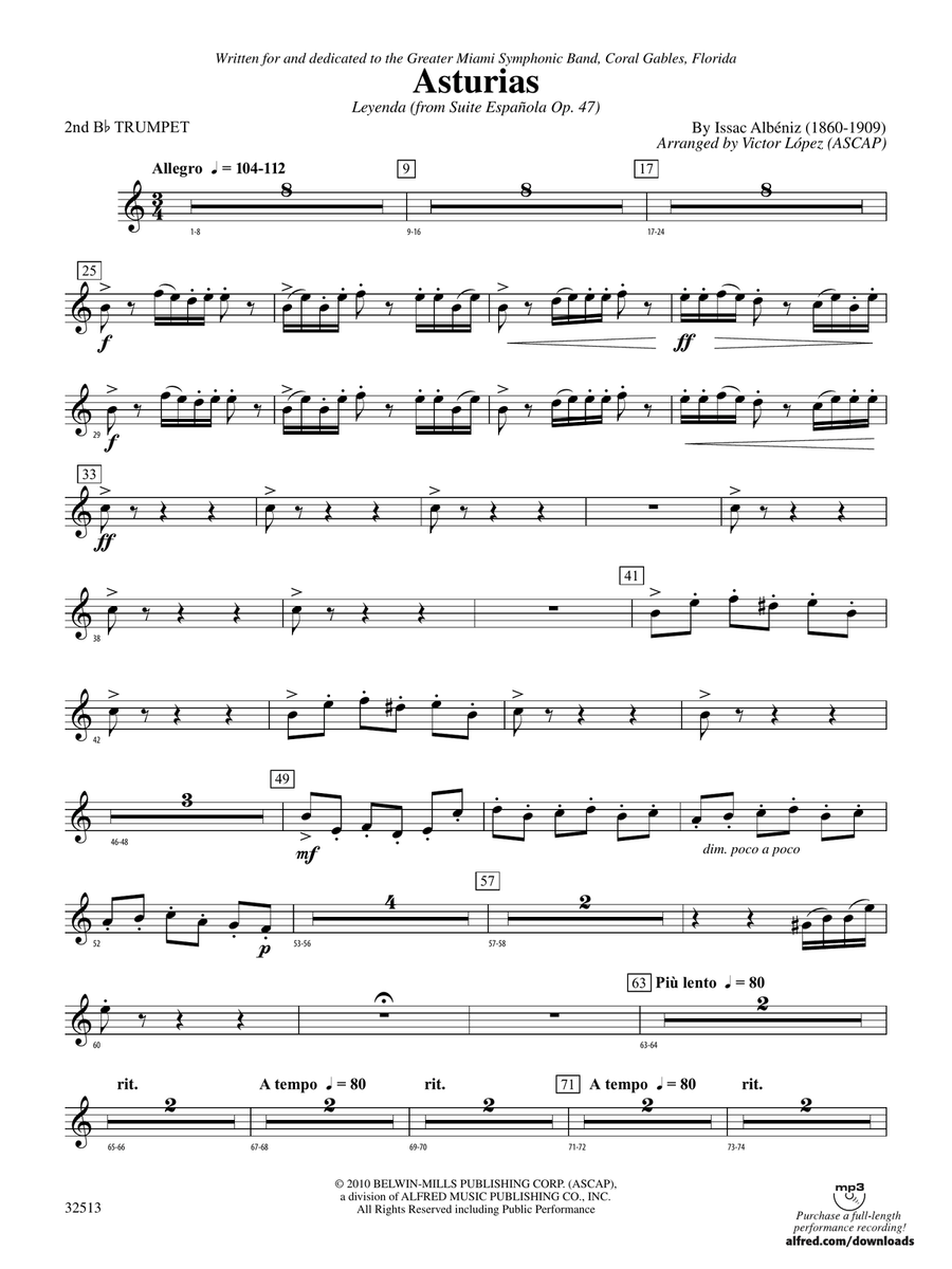 Asturias: 2nd B-flat Trumpet