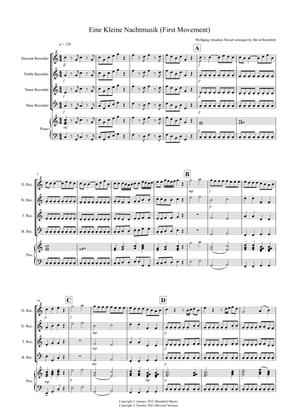Eine Kleine Nachtmusik (1st movement) for Recorder Quartet