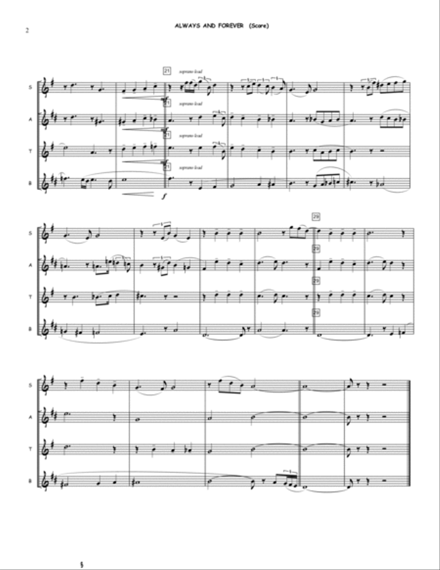 Always And Forever Saxophone Quartet scores gallery preview page 3