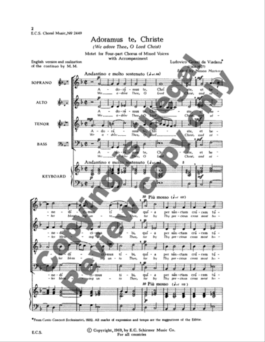Adoramus te, Christe (We adore thee, O Lord Christ) 4-Part scores gallery preview page 4