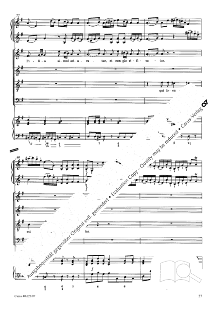 Missa brevis in G major 4-Part scores gallery preview page 28