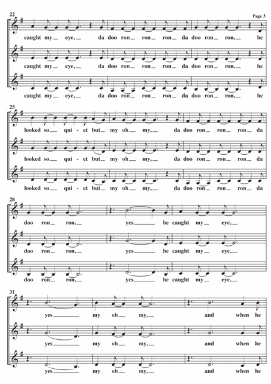 Da Doo Ron Ron (when He Walked Me Home) SSA scores gallery preview page 3