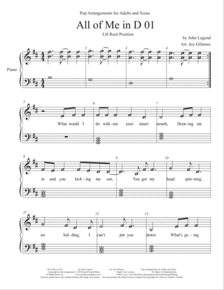 All Of Me Easy Piano scores gallery preview page 4