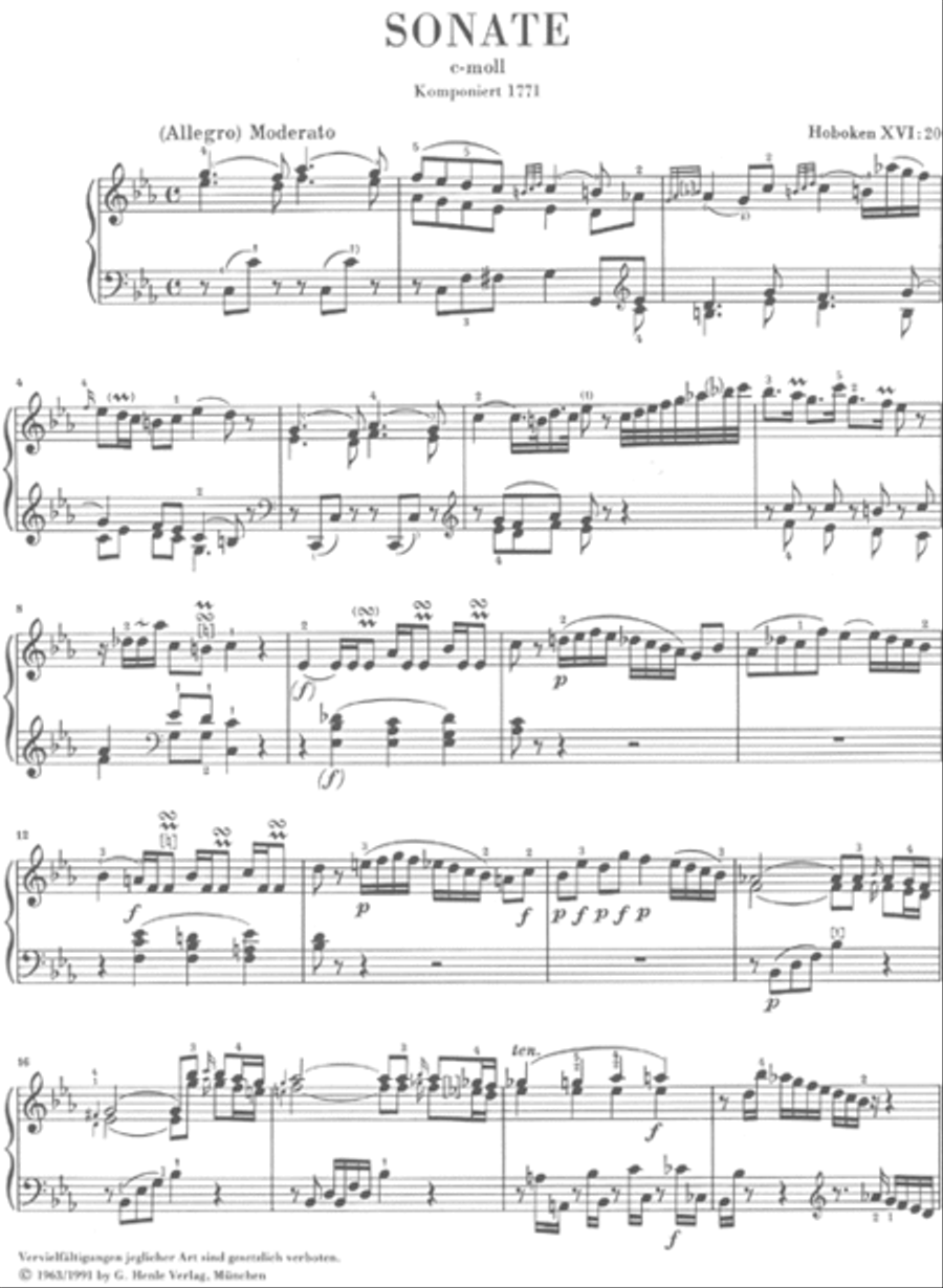 Piano Sonata in C minor Hob.XVI:20 Piano Solo scores gallery preview page 2