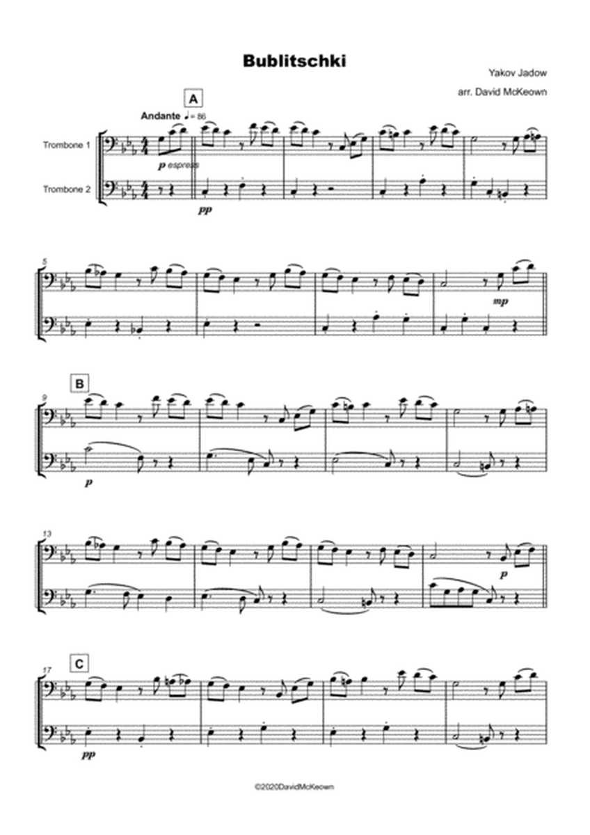 Bublitschki, Russian Klezmer song for Trombone Duet