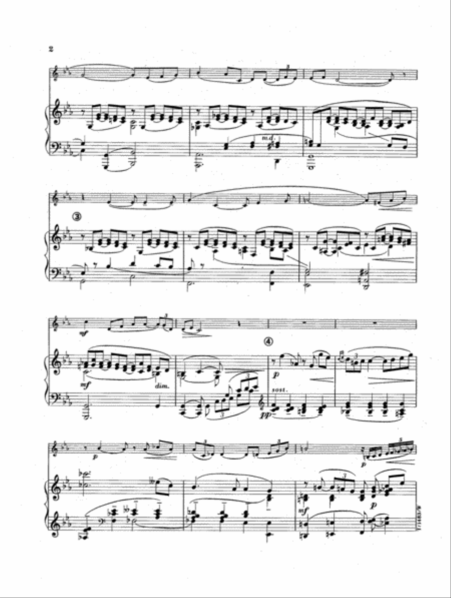 Nachtpoema for French Horn and Piano Horn scores gallery preview page 3