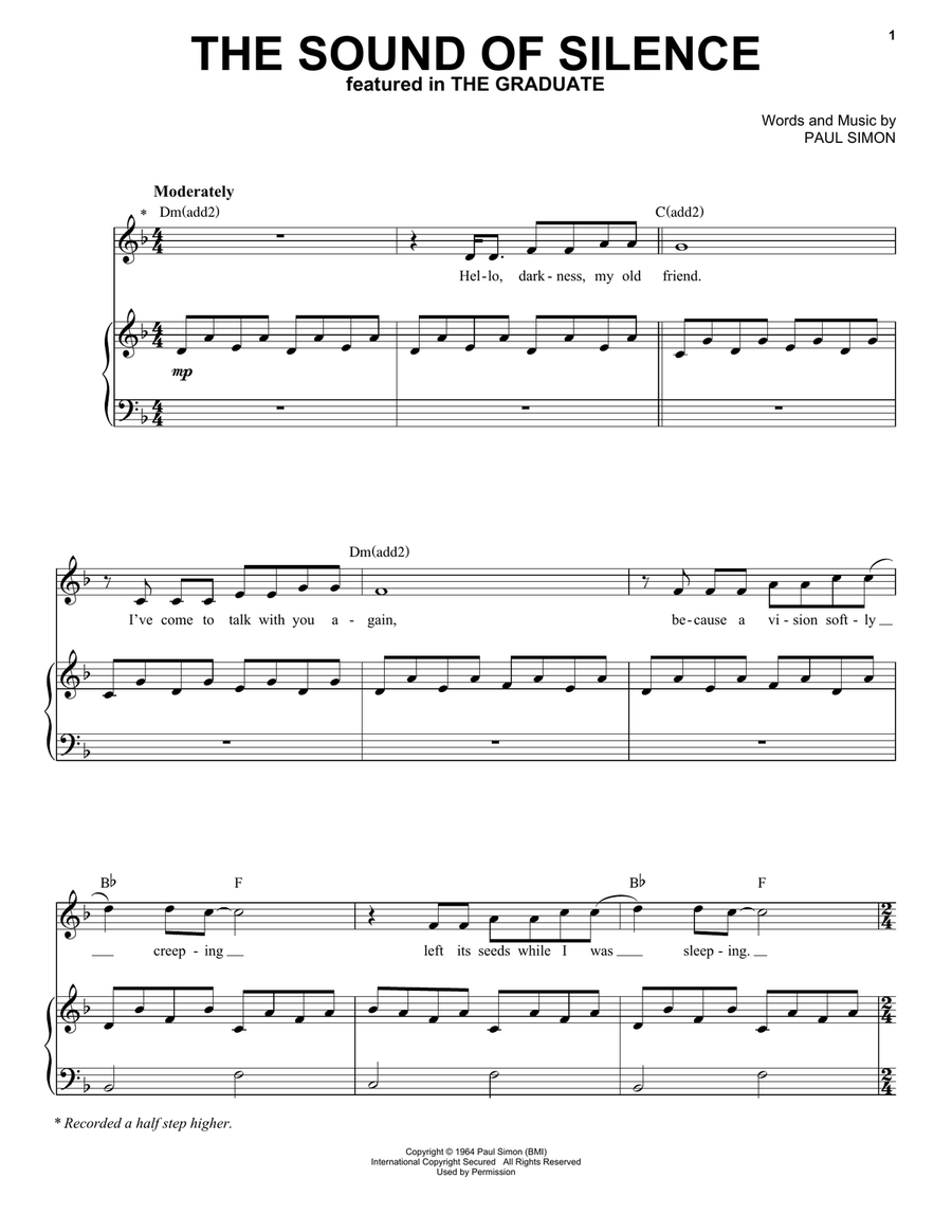 The Sound Of Silence Voice scores gallery preview page 1