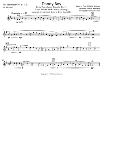 Danny Boy (for Brass Ensemble, set of extra parts)