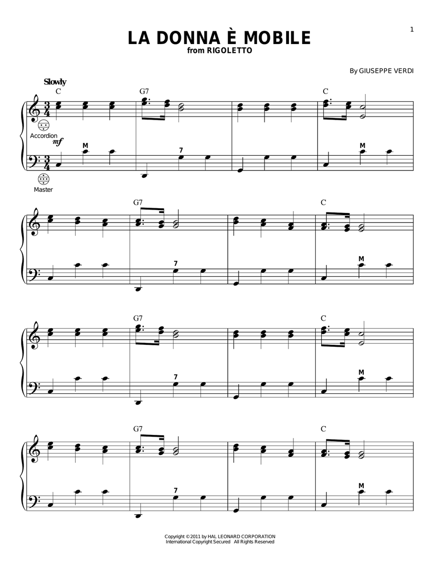 La Donna e Mobile La Donna e Mobile Piano scores gallery preview page 1