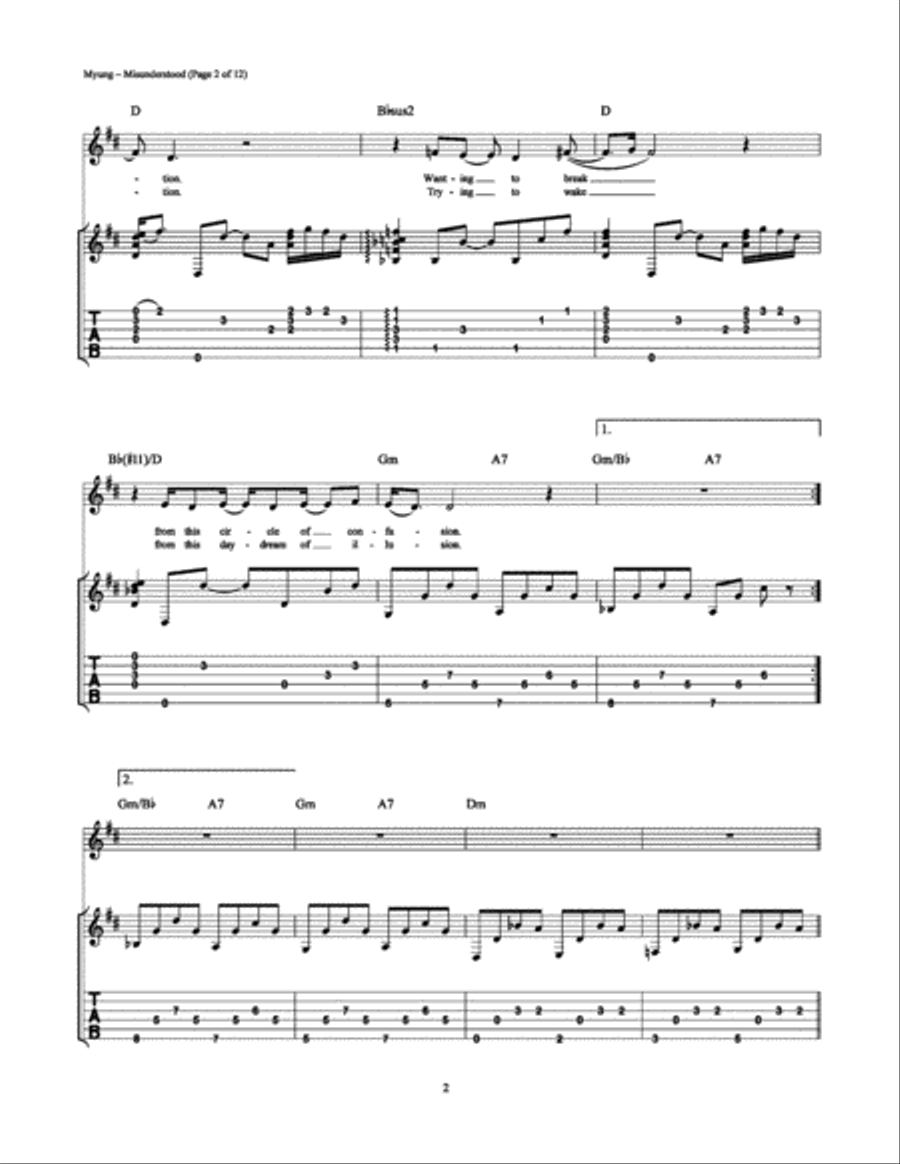 Misunderstood Misunderstood Electric Guitar scores gallery preview page 2