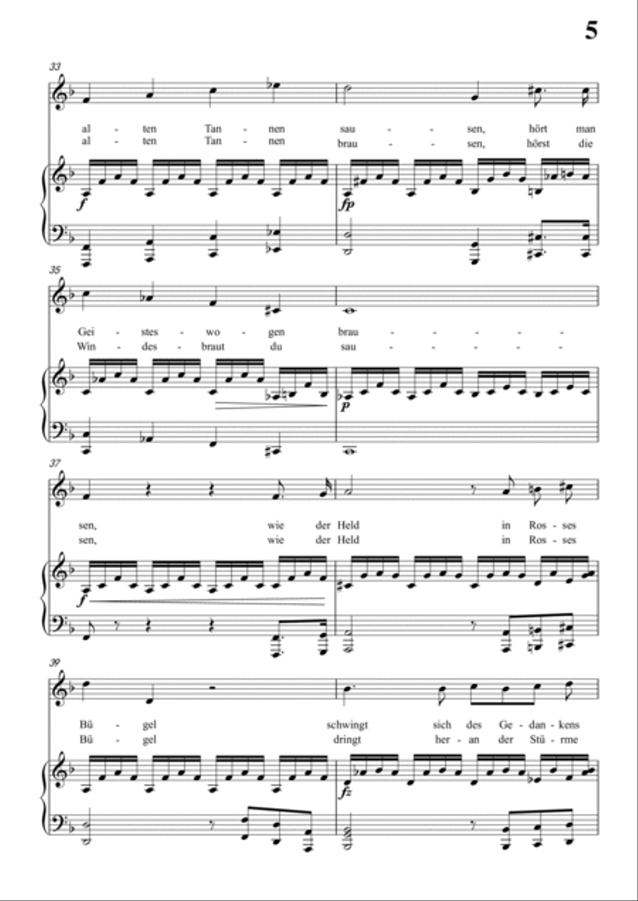 Schubert-Waldes-Nacht in F for Vocal and Piano Voice scores gallery preview page 6