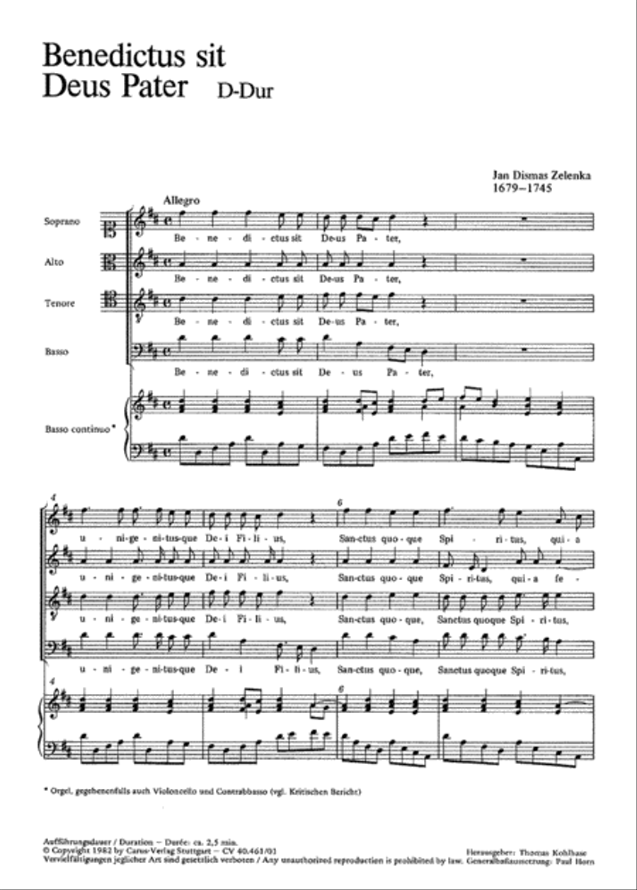 Benedictus sit Deus Pater 4-Part scores gallery preview page 1