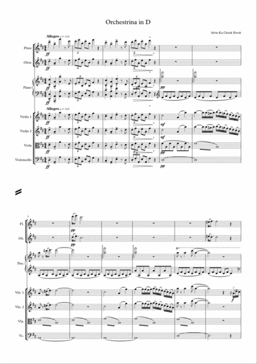 Orchestrina in D Small Ensemble scores gallery preview page 1