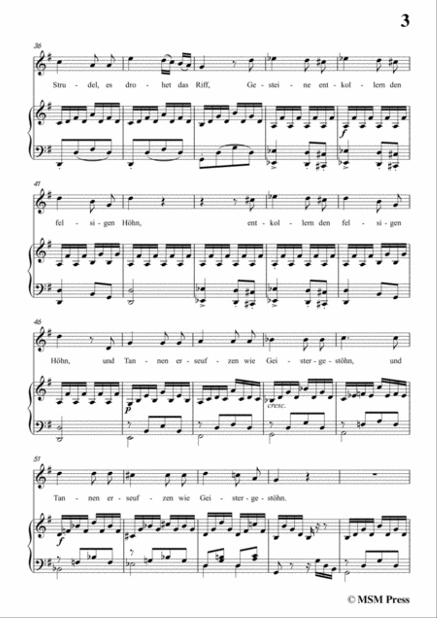 Schubert-Der Schiffer,Op.21 No.2,in G Major,for Voice&Piano Voice scores gallery preview page 5