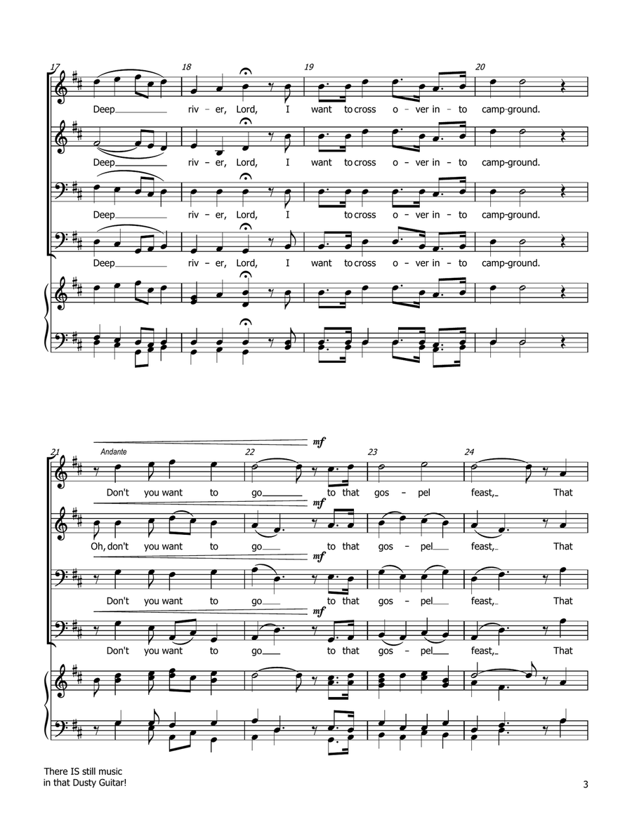 Deep River - SATB 4-Part scores gallery preview page 4