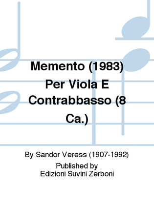 Memento (1983) Per Viola E Contrabbasso (8 Ca.)