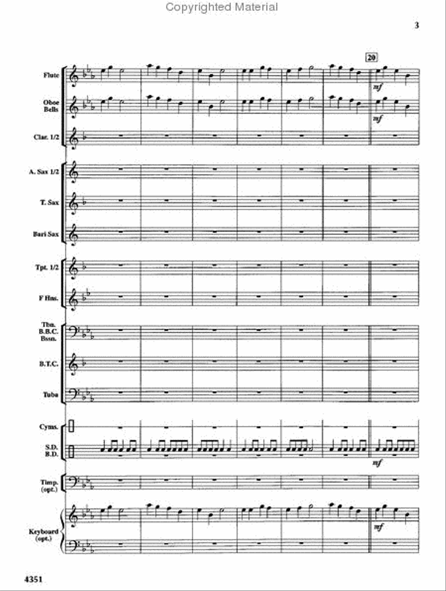 Fanfare on Good King Wenceslas Concert Band scores gallery preview page 4