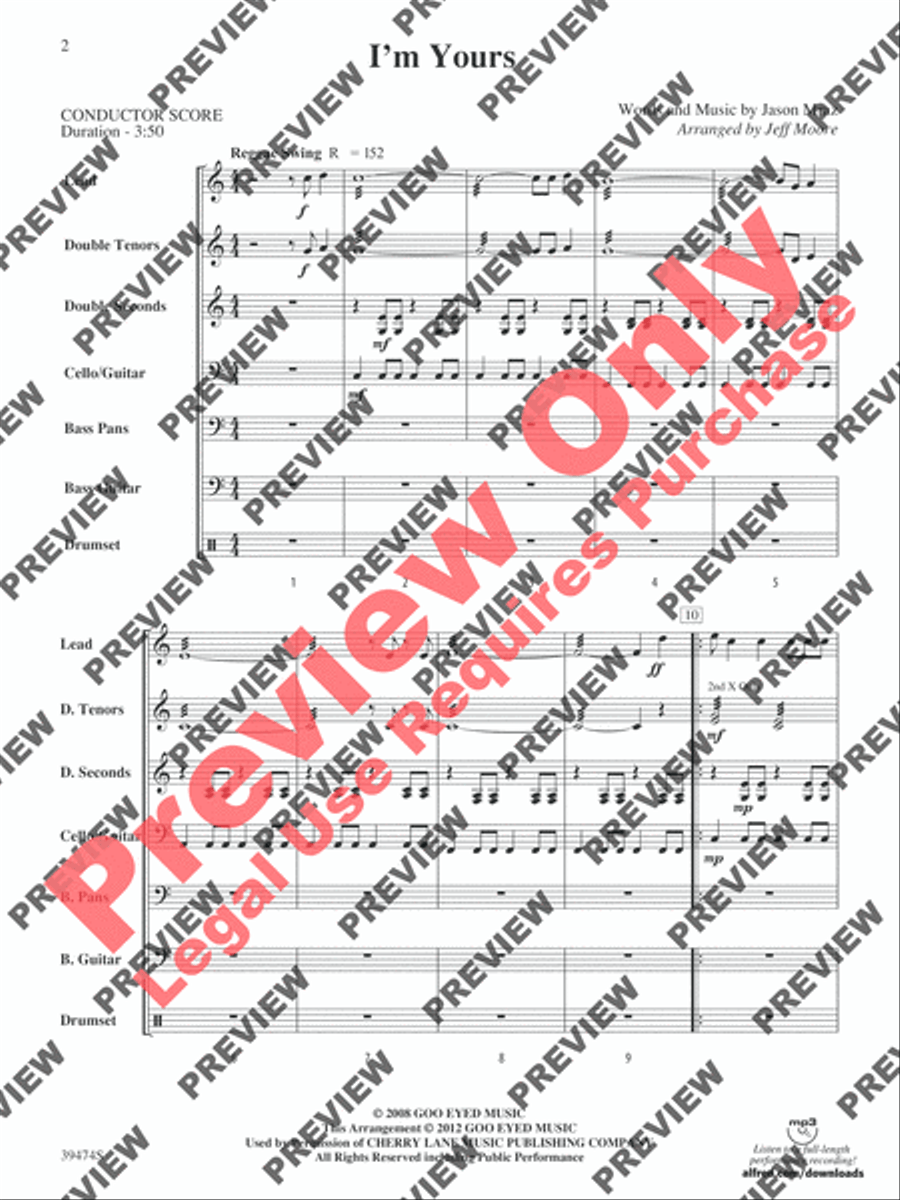 I'm Yours I'm Yours Steel Drum Band scores gallery preview page 3
