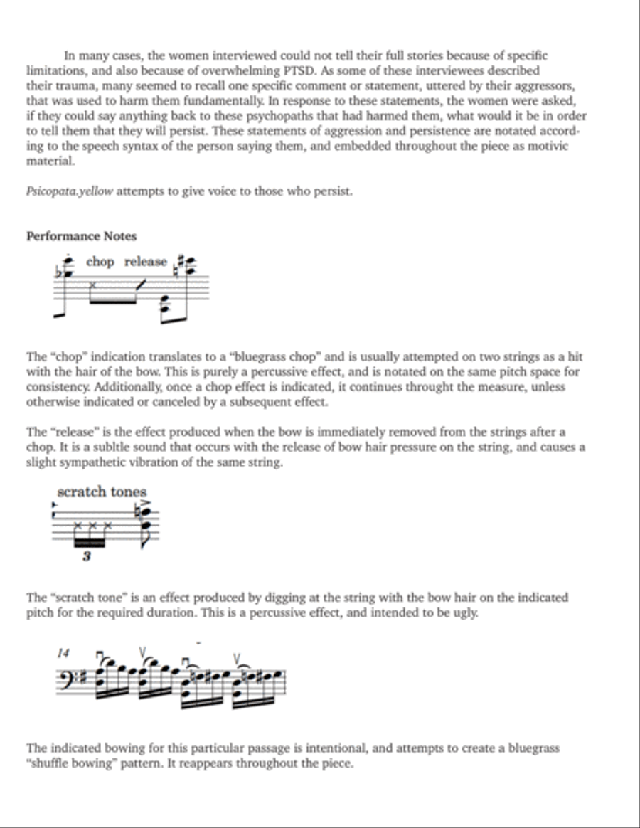Psicopata.yellow for solo cello Cello Solo scores gallery preview page 3
