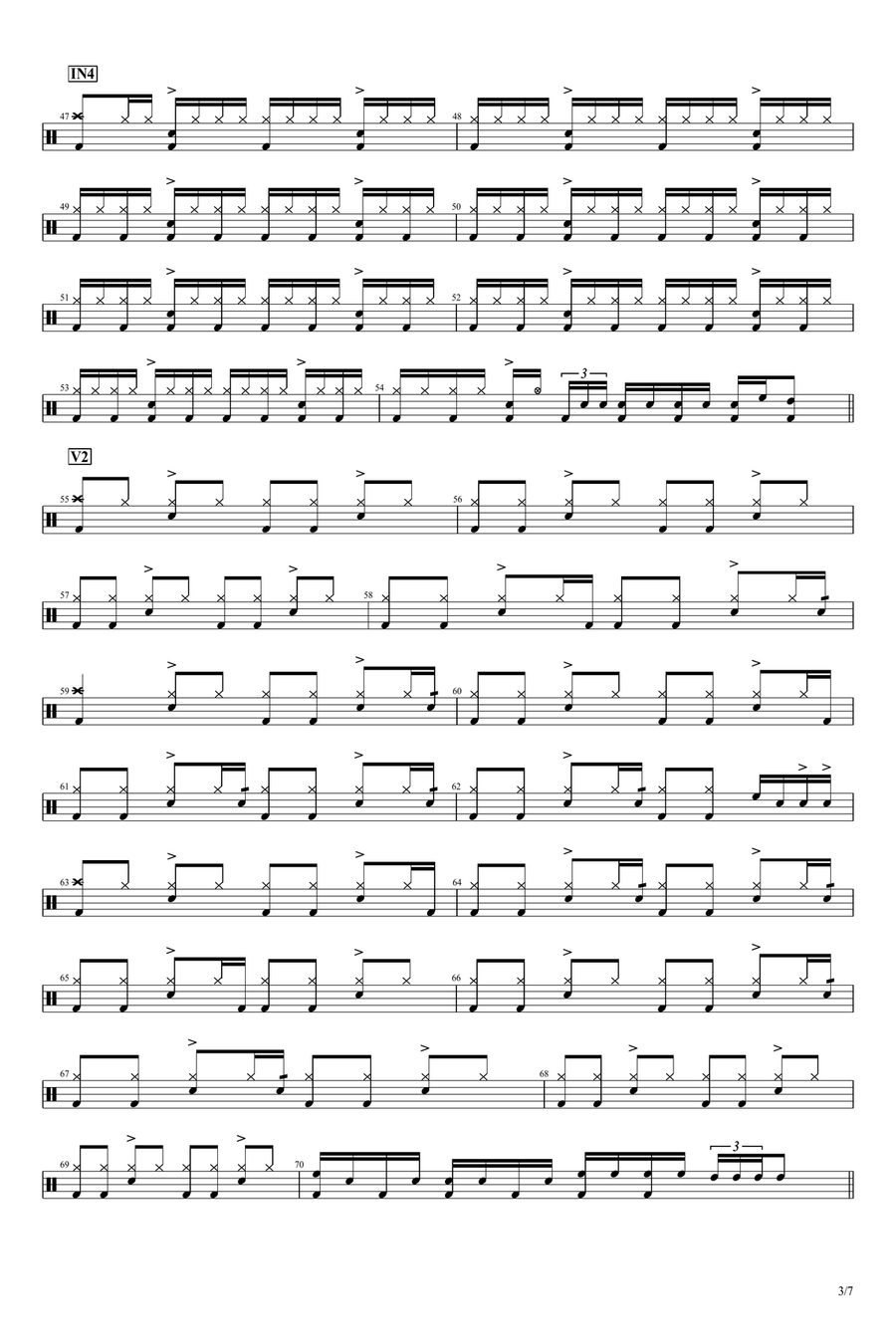 Smoke On The Water Smoke On The Water Drum Set scores gallery preview page 3