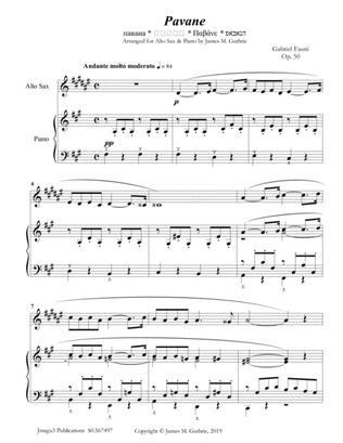 Fauré: Pavane Op. 50 for Alto Sax & Piano